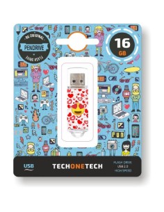 PENDRIVE TECH ONE TECH EMOJIS HEART EYES 16GB - USB 2.0 - Imagen 1