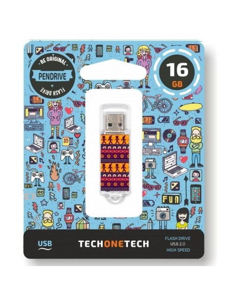 PENDRIVE TECH ONE TECH TRIBAL QUESTIONS 16GB USB 2.0 - Imagen 1