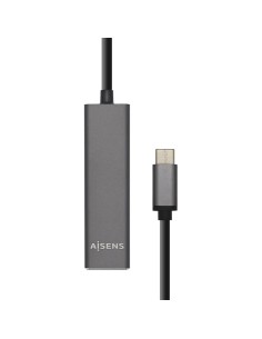HUB USB AISENS A109-0403 GRIS - CONECTORES 1*USB TIPO-C MACHO / 4*USB 3.0 HEMBRA - LONGITUD CABLE 15CM - Imagen 1