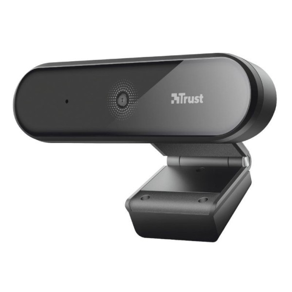 WEBCAM CON MICRÓFONO TRUST TYRO - FHD 1080P - BALANCE DE BLANCOS AUTOMÁTICO - ENFOQUE AUTOMÁTICO - CABLE USB 150CM - TRÍPODE INC