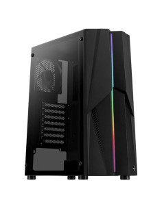 CAJA SEMITORRE AEROCOOL MECHA BLACK - 2*USB3.0 - AUDIO Y MICRÓFONO HD - GPU HASTA 302MM - PANEL LATERAL TRANSPARENTE - FRONTAL R