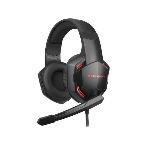 AURICULARES MARS GAMING MHXPRO71 - 7.1 - DRIVERS SUPERBASS 50MM - MICRÓFONO PLEGABLE - ILUMINACIÓN LED ROJA - CABLE 200CM - USB 