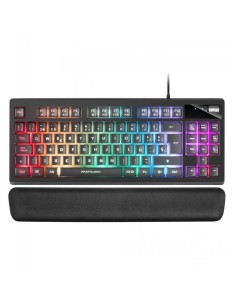 TECLADO MARS GAMING MKAXES BLACK - TECNOLOGÍA H-MECH - ILUMINACIÓN RGB CONTROL - REPOSAMUÑECAS GEL - CONTROL VOLUMEN - CABLE USB