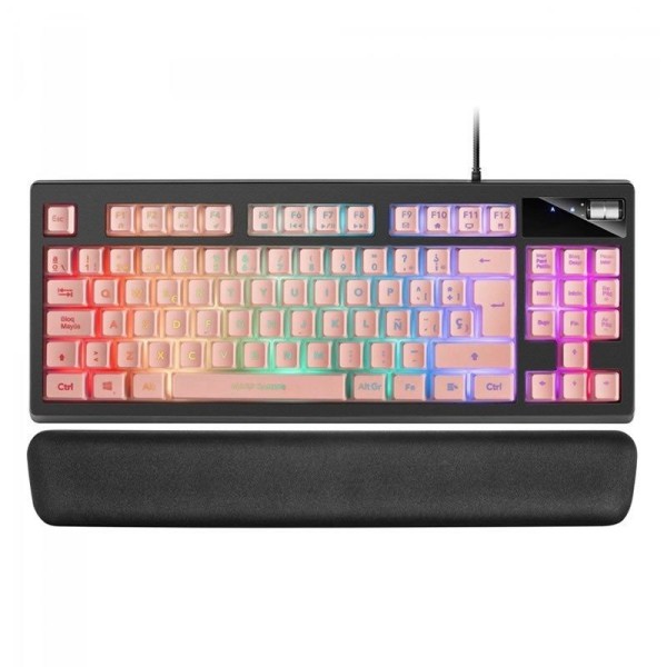 TECLADO MARS GAMING MKAXPES PINK - TECNOLOGÍA H-MECH - ILUMINACIÓN RGB CONTROL - REPOSAMUÑECAS GEL - CONTROL VOLUMEN - CABLE USB