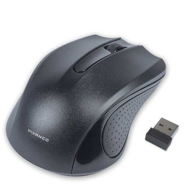 RATÓN INALÁMBRICO VIVANCO 36639 NEGRO - 1000DPI - USO AMBIDIESTRO - RECEPTOR MINI USB - Imagen 1