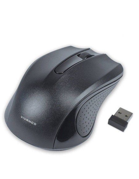 RATÓN INALÁMBRICO VIVANCO 36639 NEGRO - 1000DPI - USO AMBIDIESTRO - RECEPTOR MINI USB - Imagen 1