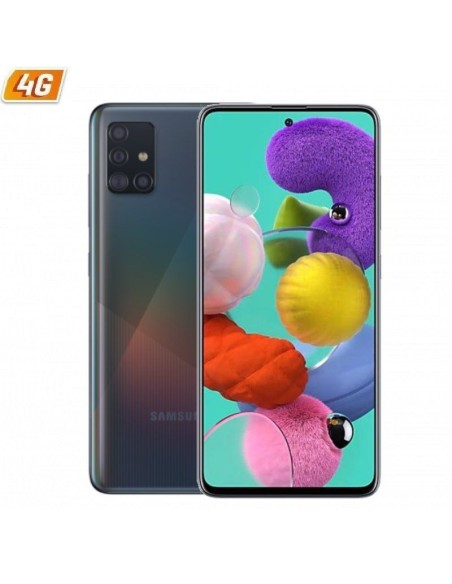 SMARTPHONE MÓVIL SAMSUNG GALAXY A51 BLACK - 6.5'/16.5CM - CAM (48+12+5+5)/32MP - OC - 128GB - 4GB RAM - ANDROID - 4G - DUAL SIM 