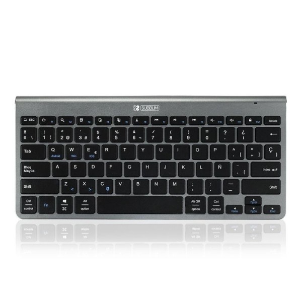 TECLADO BLUETOOTH SUBBLIM 2PUC101 PURE COMPACT GREY - BT 3.0 - 78 TECLAS - COMPATIBLE CON APPLE/ANDROID/WINDOWS - INCLUYE BATERÍ