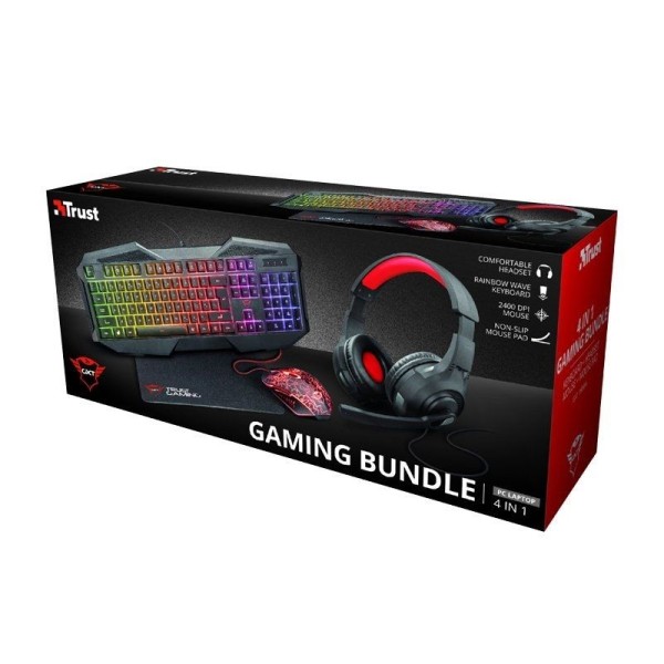 PACK TRUST GAMING GXT 1180RW - TECLADO GXT 830-RW ILUMINADO - RATÓN GXT 105 - AURICULARES - ALFOMBRILLA ANTIDESLIZANTE - Imagen 