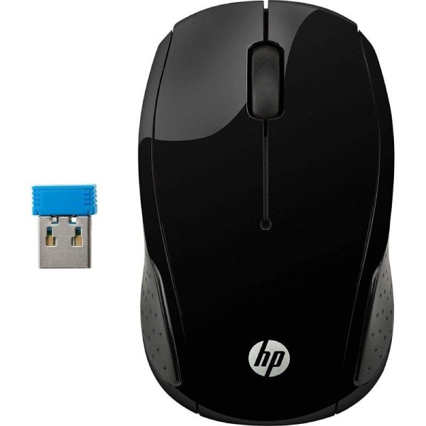 RATÓN INALÁMBRICO HP 200 BLACK - 2.4GHZ - 1000PPP - LED ROJO - NANO RECEPTOR USB - 2*AAA - Imagen 1