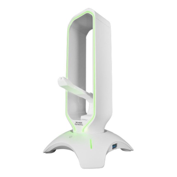 SOPORTE 3 EN 1 MARS GAMING MHHPROW WHITE - SOPORTE AURICULARES+BUNGEE RATON+HUB USB - 2*USB 3.0 - ILUMINADO 7 COLORES+EFECTO RGB