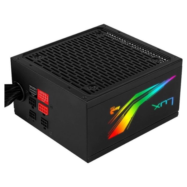 FUENTE ALIMENTACIÓN AEROCOOL LUX RGB 650M - 600W - VENTILADOR 12CM - EFICIENCIA BRONZE EU 80PLUS - 13 EFECTOS ILUMINACIÓN - Imag