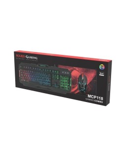 PACK MARS GAMING RGB MCP118 - TECLADO RGB RAINBOW - RATÓN ERGONÓMICO RGB FLOW - ALFOMBRILLA SUPERFICIE AMPLIA - Imagen 1