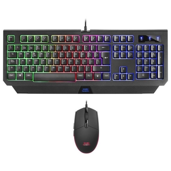 PACK MARS GAMING MCP100 - TECLADO CON TECNOLOGÍA H-MECHANICAL RED - RATÓN 3200 DPI SWITCHES HUANO - ILUMINACIÓN RGB FLOW/RAINBOW