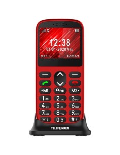 TELEFONO MOVIL LIBRE TELEFUNKEN S420 ROJO - PANTALLA 2.31' - CÁMARA - RADIO FM - LINTERNA - TECLA SOS - BAT 800MAH - BASE DE CAR