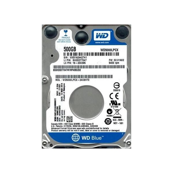 HD 2.5' WD BLUE 500GB SATA III 5400RPM · - Imagen 1
