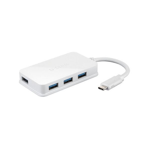 Hub USB con Alimentación Externa D-Link DUB-H410/ 4 Puertos USB/ Blanco - Imagen 1