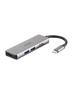 Hub USB D-Link DUB-M530/ 2 Puertos USB 3.0/ 1 HDMI/ 1 Lector Tarjetas SD/ Gris - Imagen 1