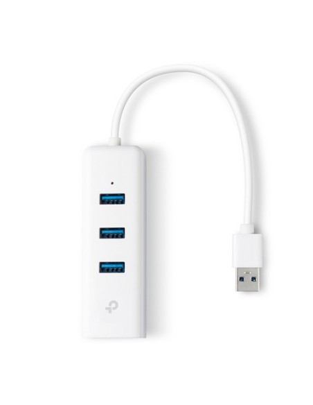 Hub USB TP-Link UE330/ 3 Puertos USB 3.0/ 1 RJ45/ Blanco - Imagen 1