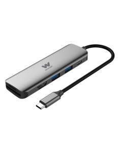 Hub USB Woxter PE26-165/ 2 Puertos USB/ 1 HDMI/ 1 Lector Tarjetas SD/ Gris - Imagen 1