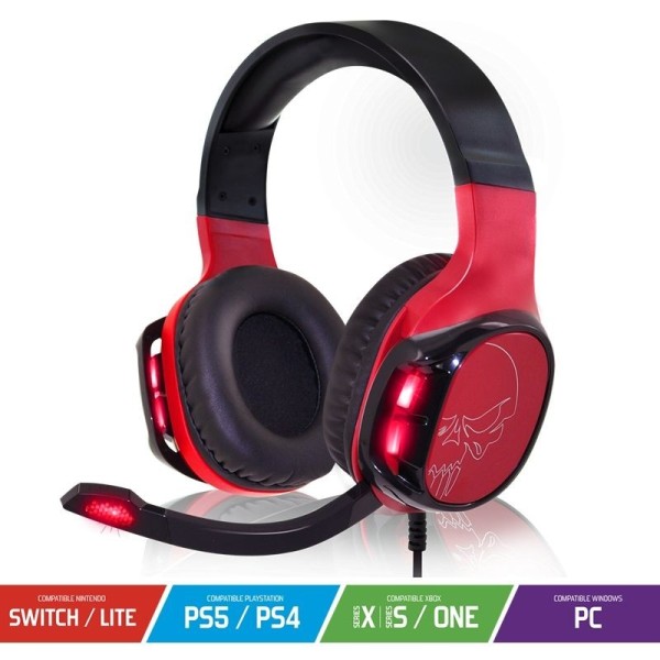 Auriculares Gaming con Micrófono Spirit of Gamer Elite-H60/ Jack 3.5/ USB 2.0/ Rojo - Imagen 1