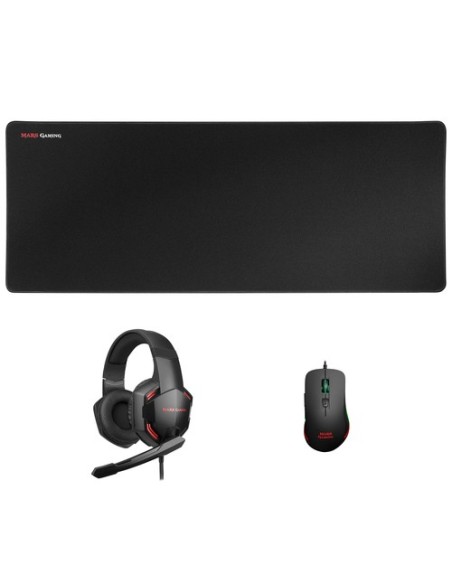 Pack Gaming Mars Gaming MCPPRO/ Alfombrilla + Ratón Óptico + Auriculares con Micrófono - Imagen 1