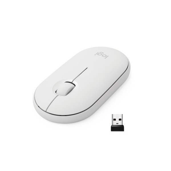 Ratón Inalámbrico por Bluetooth/ 2,4GHz Logitech Pebble M350/ Hasta 1000 DPI/ Blanco Crudo - Imagen 2