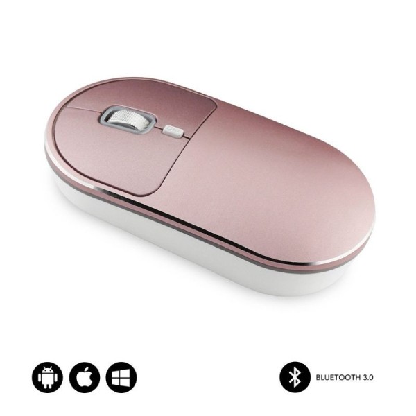 RATÓN BLUETOOTH SUBBLIM EXCELLENT 4EX0303 ROSA - BT3.0 - 800/1200/1600DPI - 4 BOTONES - ACABADO EN ALUMINIO