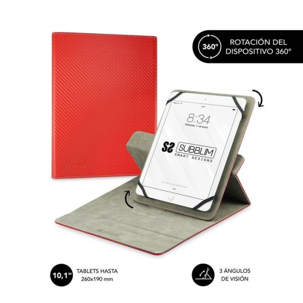 Funda Subblim Rotate 360º  para Tablets de 10.1'/ Roja - Imagen 1