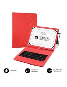 Funda con Teclado Subblim Keytab Pro USB para Tablets de 10.1'/ Roja - Imagen 1