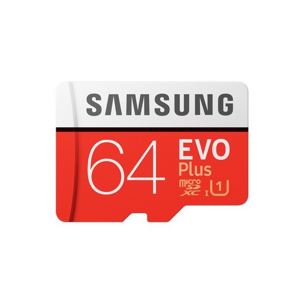 Tarjeta de Memoria Samsung EVO Plus 64GB microSD XC con Adaptador/ Clase 10/ 100MBs - Imagen 1