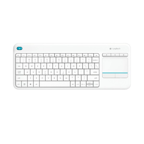 Teclado para Smart TV Logitech Wireless Touch K400 Plus/ Blanco - Imagen 1