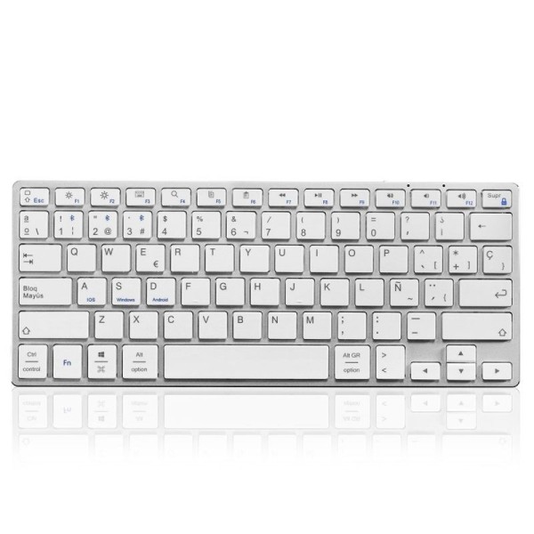Teclado Compacto Inalámbrico por Bluetooth Subblim Advance Compact/ Plata - Imagen 1