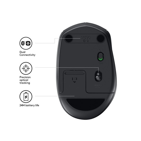 Ratón Inalámbrico por Bluetooth/ 2,4GHz Logitech Silent M590/ Hasta 1000 DPI - Imagen 5