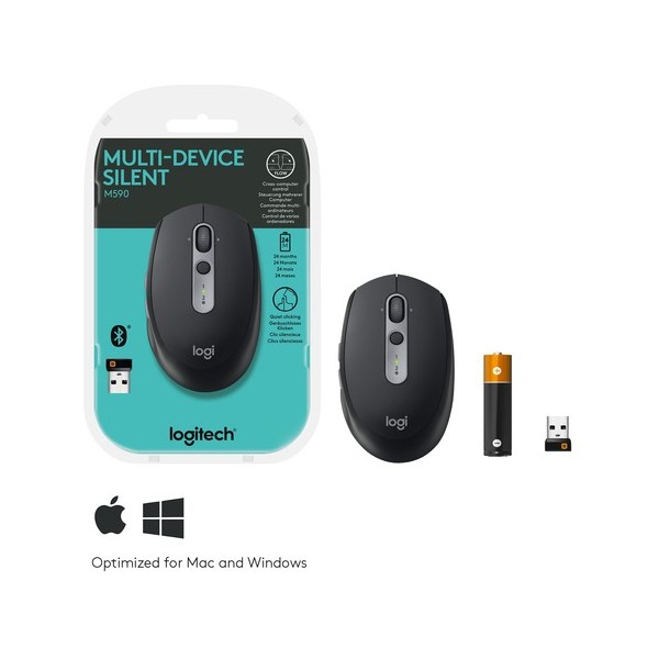 Ratón Inalámbrico por Bluetooth/ 2,4GHz Logitech Silent M590/ Hasta 1000 DPI - Imagen 6
