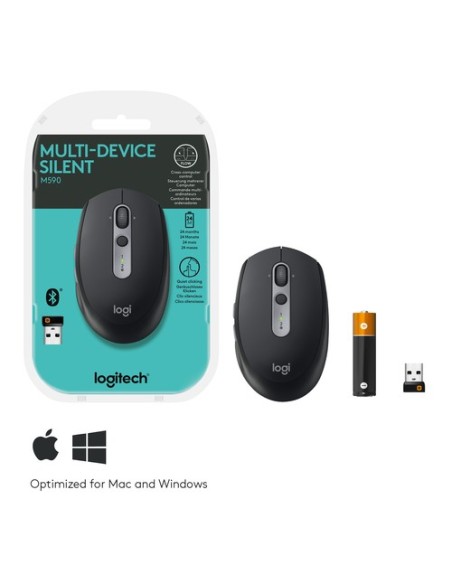 Ratón Inalámbrico por Bluetooth/ 2,4GHz Logitech Silent M590/ Hasta 1000 DPI - Imagen 6