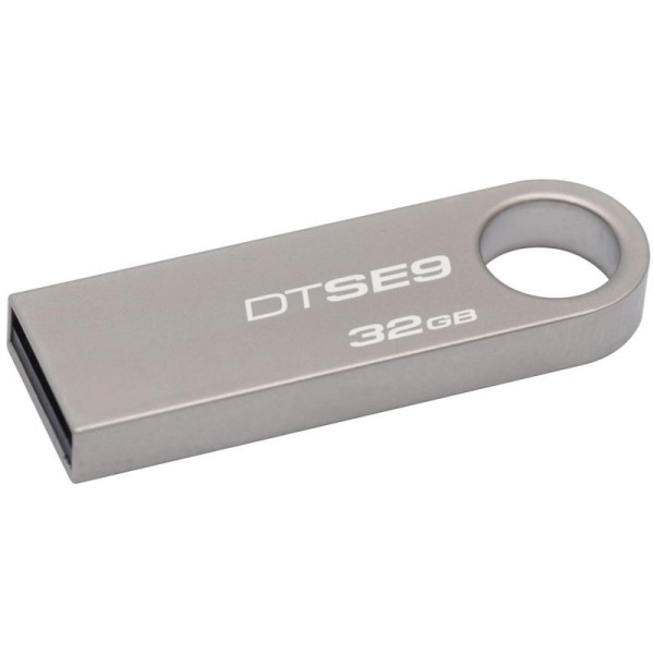 PENDRIVE KINGSTON DATATRAVELER SE9 32GB USB 2.0 CUBIERTA DE METAL PLATA