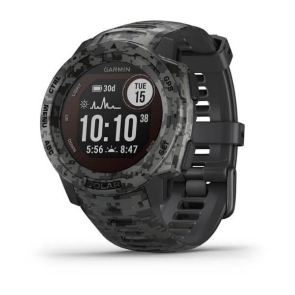 Smartwatch Garmin Instinct Solar/ Notificaciones/ Frecuencia Cardíaca/ GPS/ Camo Grafito - Imagen 1