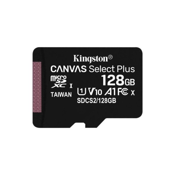 Tarjeta de Memoria Kingston CANVAS Select Plus 128GB microSD XC/ Clase 10/ 100MBs - Imagen 1