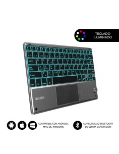Teclado Compacto Inalámbrico por Bluetooth Subblim Touchpad Smart Blacklit/ Gris - Imagen 1